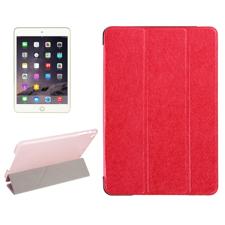 Silk Texture Horizontal Flip Leather Case with Three-Folding Holder for iPad mini 4