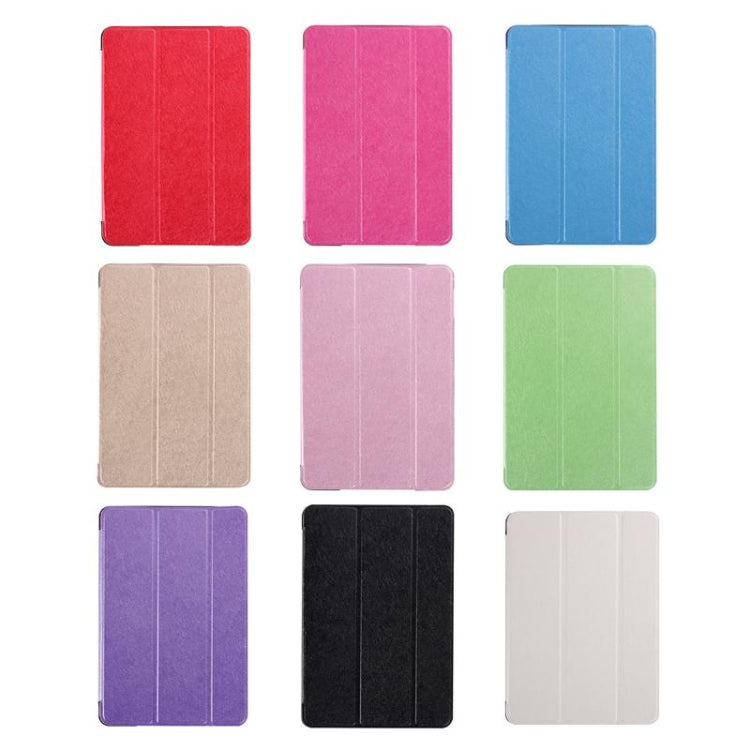 Silk Texture Horizontal Flip Leather Case with Three-Folding Holder for iPad mini 4