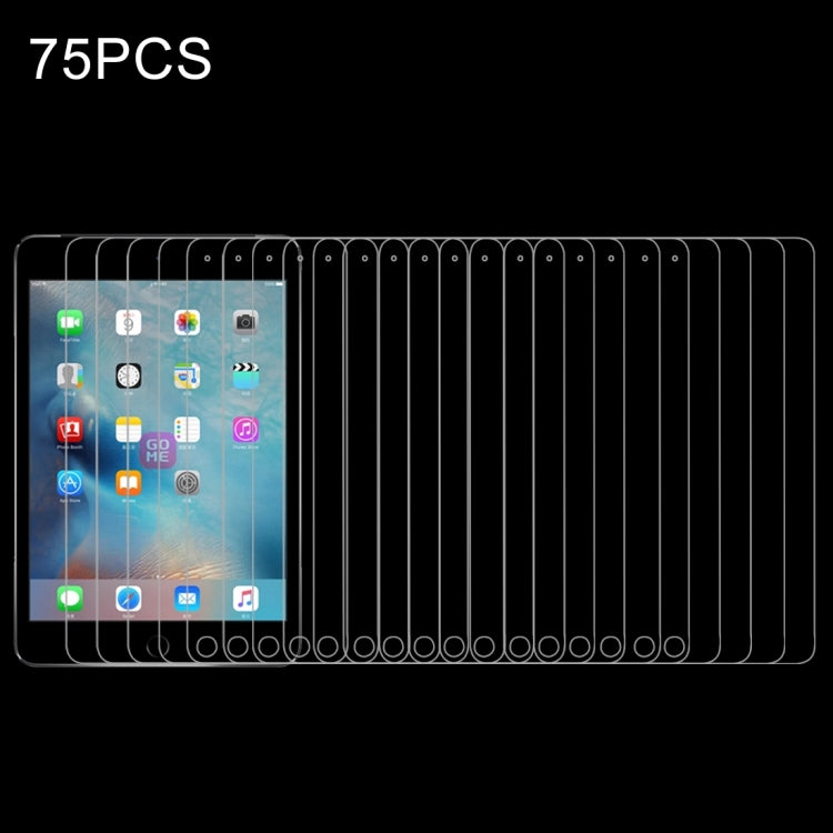 Lot de 75 films en verre trempé antidéflagrant 0,3 mm, dureté 9H+, 2,5D, pour iPad mini/mini 2 Retina/mini 3 (75 pièces)