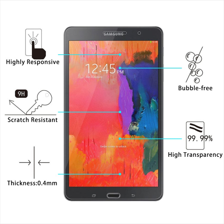 0.4mm 9H+ Surface Hardness 2.5D Tempered Glass Film for Galaxy Tab Pro 8.4 / T320 / T321 / T325, For T320