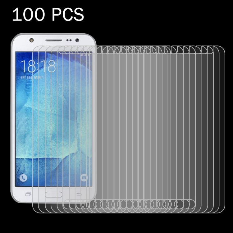 Lot de 100 films en verre trempé antidéflagrants 2,5D pour Galaxy J5/J500, dureté de surface 9H+, 0,26 mm, pour Galaxy J5/J500 (100 pièces)