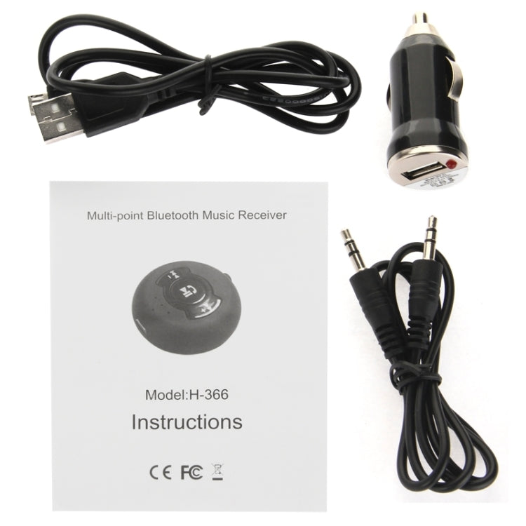 H366 Bluetooth 4.0 Music Audio Receiver Adapter with Hands Free Function For iPhone, Samsung, HTC, Sony, Google, Huawei, Xiaomi and other Smartphones