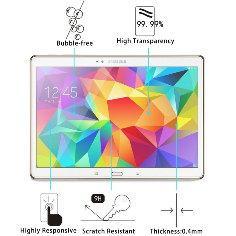 75 PCS 0.4mm 9H+ Surface Hardness 2.5D Explosion-proof Tempered Glass Film for Galaxy Tab S 10.5 / T800, For T800