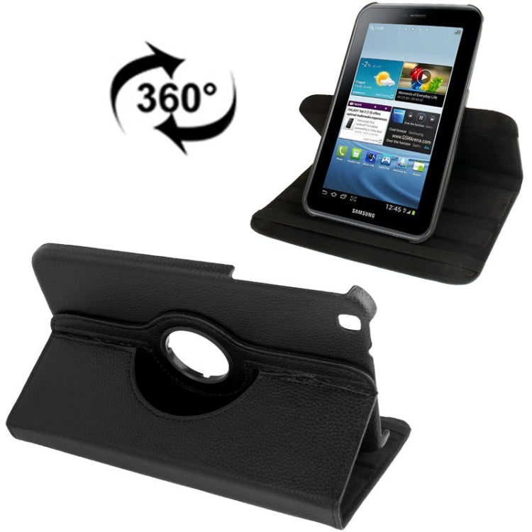 360 Degree Rotation Litchi Texture Leather Case with Holder for Galaxy Tab 3 (8.0) / T3110 / T3100 / T315