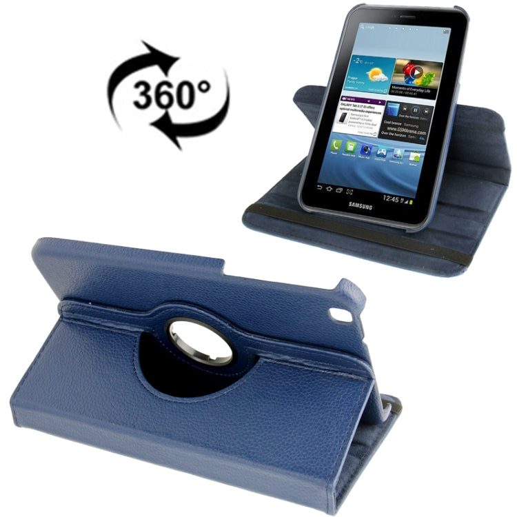 360 Degree Rotation Litchi Texture Leather Case with Holder for Galaxy Tab 3 (8.0) / T3110 / T3100 / T315