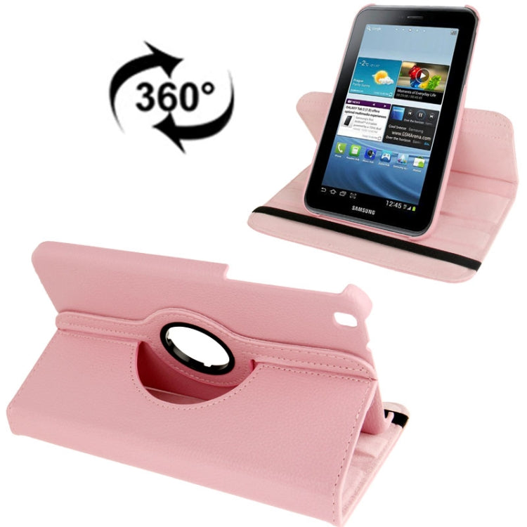 360 Degree Rotation Litchi Texture Leather Case with Holder for Galaxy Tab 3 (8.0) / T3110 / T3100 / T315