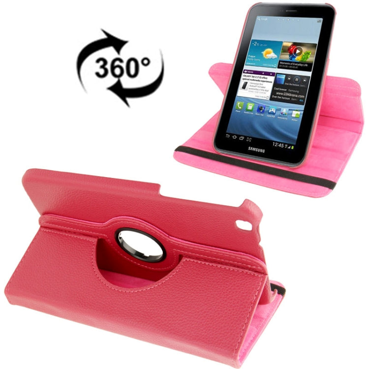 360 Degree Rotation Litchi Texture Leather Case with Holder for Galaxy Tab 3 (8.0) / T3110 / T3100 / T315