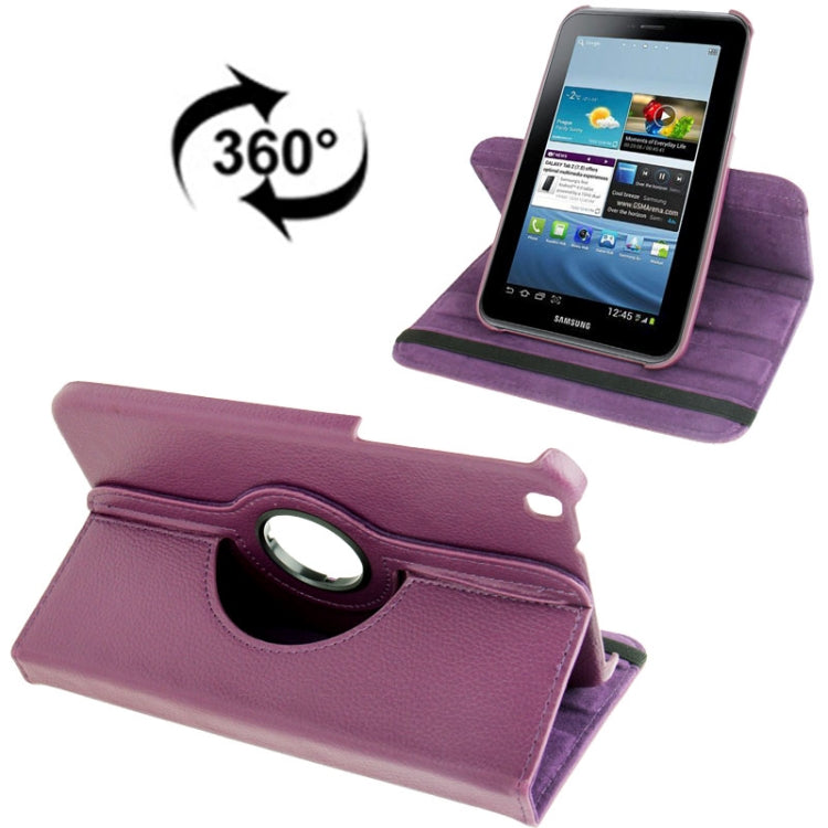 360 Degree Rotation Litchi Texture Leather Case with Holder for Galaxy Tab 3 (8.0) / T3110 / T3100 / T315