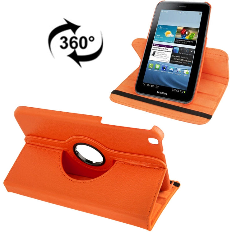 360 Degree Rotation Litchi Texture Leather Case with Holder for Galaxy Tab 3 (8.0) / T3110 / T3100 / T315