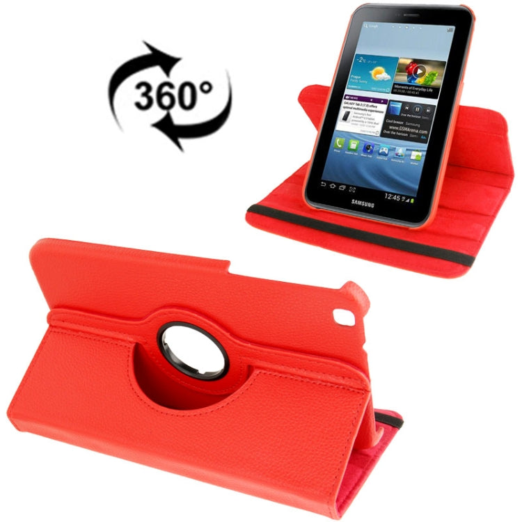 360 Degree Rotation Litchi Texture Leather Case with Holder for Galaxy Tab 3 (8.0) / T3110 / T3100 / T315