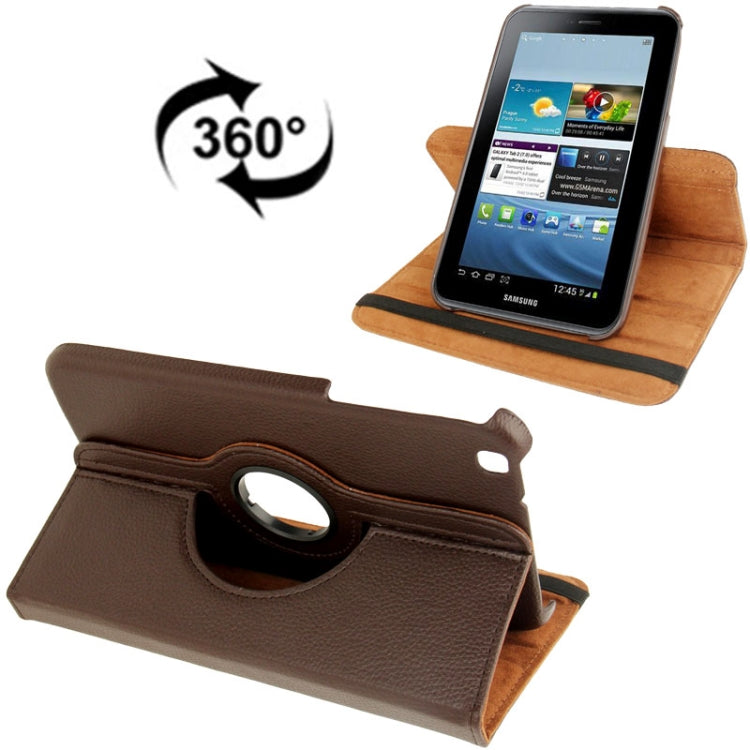 360 Degree Rotation Litchi Texture Leather Case with Holder for Galaxy Tab 3 (8.0) / T3110 / T3100 / T315