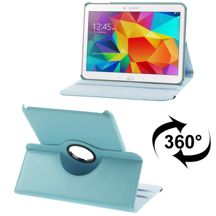 Étui en cuir texturé Litchi rotatif à 360 degrés avec support de visualisation à deux angles pour Samsung Galaxy Tab 4 10.1 / SM-T530 / T531 / T535