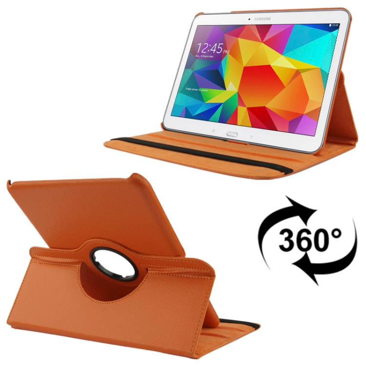 Étui en cuir texturé Litchi rotatif à 360 degrés avec support de visualisation à deux angles pour Samsung Galaxy Tab 4 10.1 / SM-T530 / T531 / T535