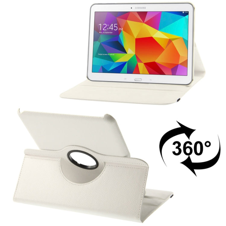 Étui en cuir texturé Litchi rotatif à 360 degrés avec support de visualisation à deux angles pour Samsung Galaxy Tab 4 10.1 / SM-T530 / T531 / T535