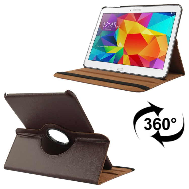 Étui en cuir texturé Litchi rotatif à 360 degrés avec support de visualisation à deux angles pour Samsung Galaxy Tab 4 10.1 / SM-T530 / T531 / T535