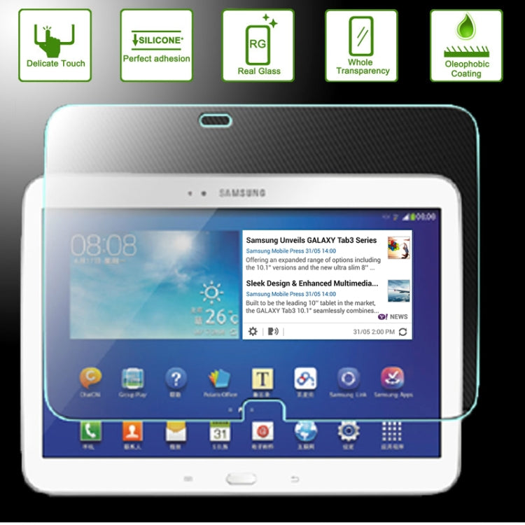 Film en verre trempé 0,4 mm 9H+ 2,5D pour Galaxy Note 10.1 (édition 2014) / P600 / P601 / P605, pour Galaxy Note 10.1