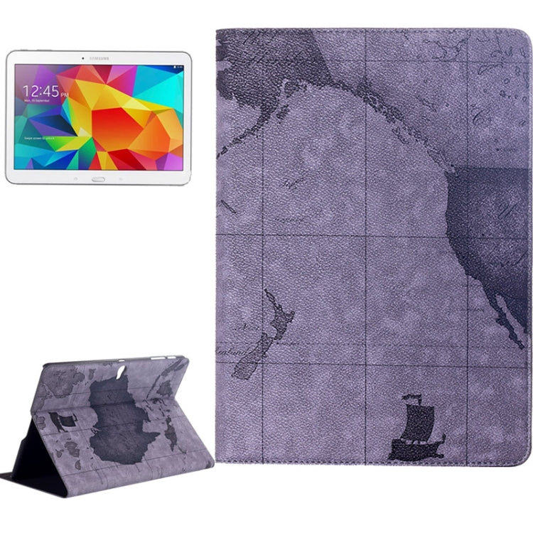 Étui à rabat en cuir avec support pour Galaxy Tab S 10.5 / T800, motif carte du monde, livraison aléatoire (jaune clair), S-SCS-2749A, S-SCS-2749B