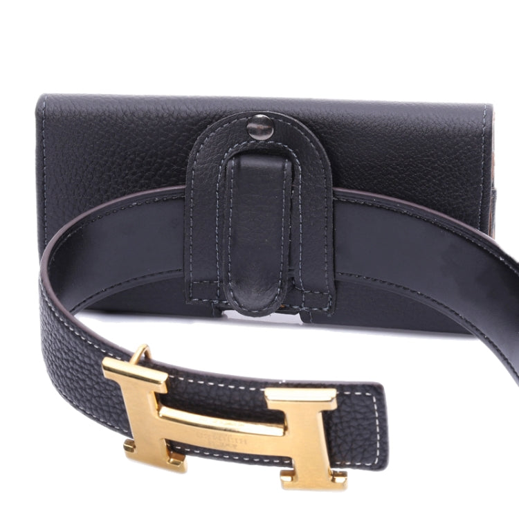 Litchi Texture Horizontal Style Waist Bag for Galaxy Note 4 / Note 3 / Note II / N7100