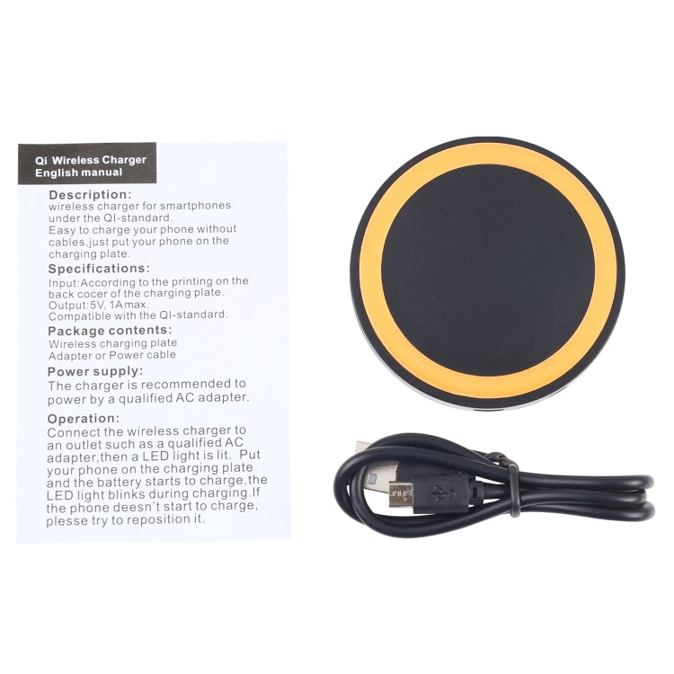 Universal QI Standard Round Wireless Charging Pad (White + Red)
