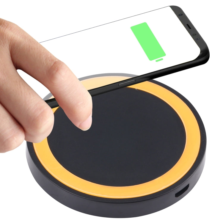 Universal QI Standard Round Wireless Charging Pad (White + Red), Black + Blue, Black + Red, White, Black + White, Black + Orange, White + Black, Grey+Black, White + Red