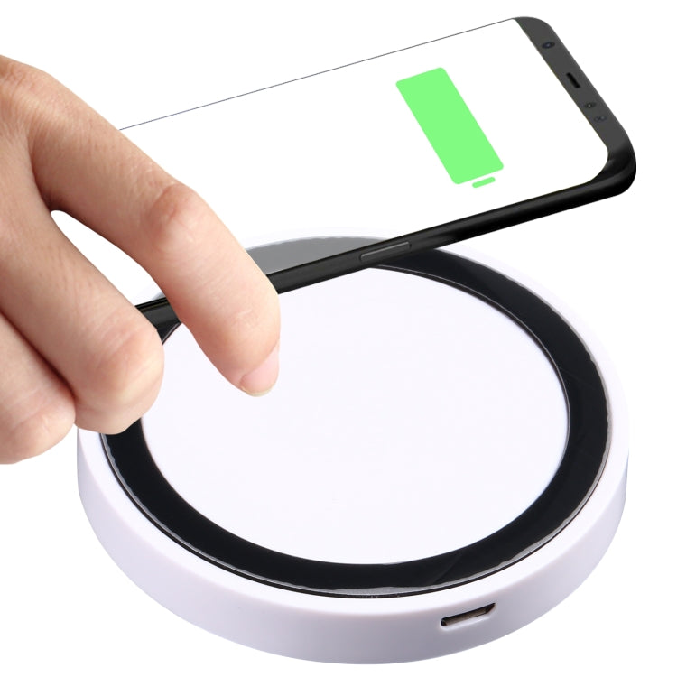 Universal QI Standard Round Wireless Charging Pad (White + Red), Black + Blue, Black + Red, White, Black + White, Black + Orange, White + Black, Grey+Black, White + Red