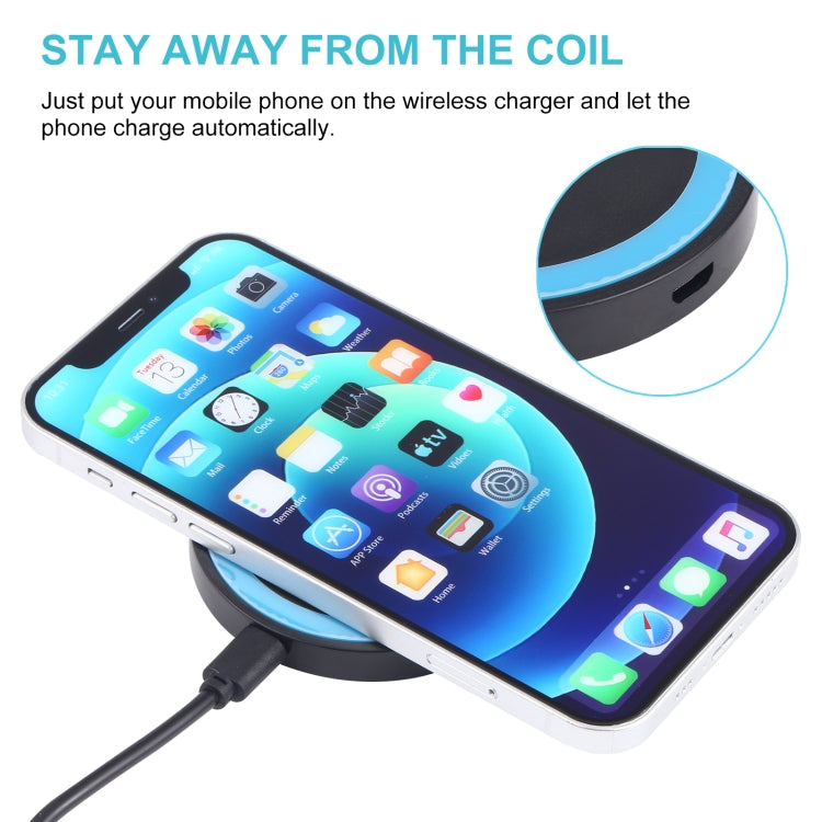 Universal QI Standard Round Wireless Charging Pad (White + Red), Black + Blue, Black + Red, White, Black + White, Black + Orange, White + Black, Grey+Black, White + Red