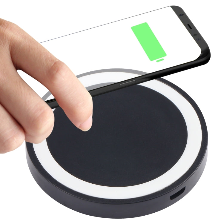 Universal QI Standard Round Wireless Charging Pad (White + Red), Black + Blue, Black + Red, White, Black + White, Black + Orange, White + Black, Grey+Black, White + Red