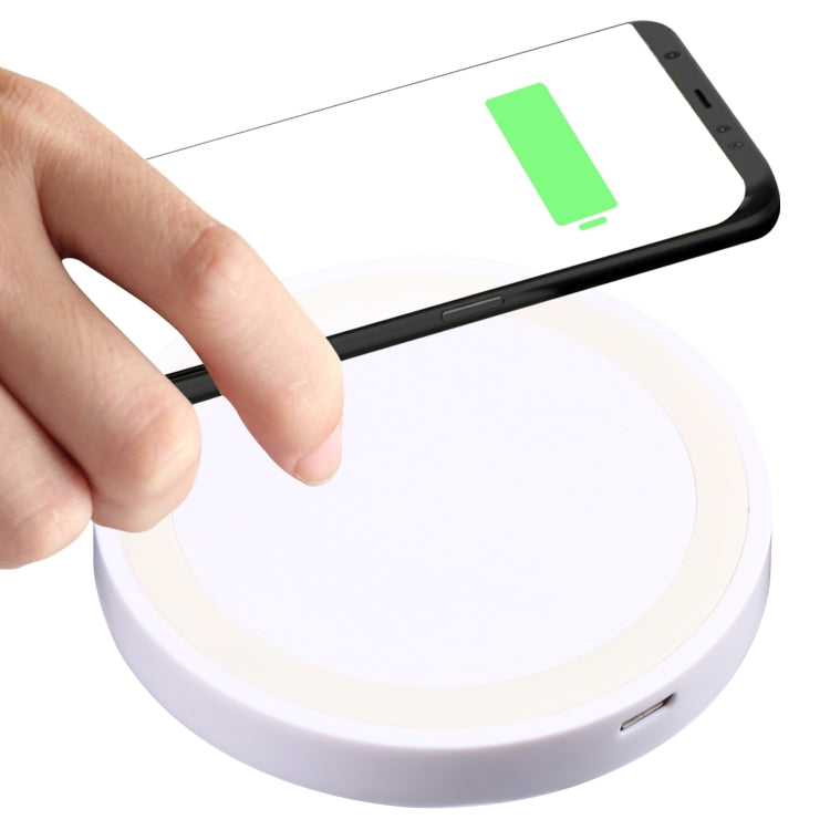 Universal QI Standard Round Wireless Charging Pad (White + Red), Black + Blue, Black + Red, White, Black + White, Black + Orange, White + Black, Grey+Black, White + Red