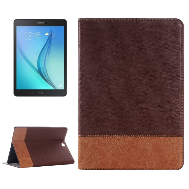 Étui en cuir texturé croisé avec support, emplacements pour cartes et portefeuille pour Galaxy Tab A 9.7 4G LTE / T555