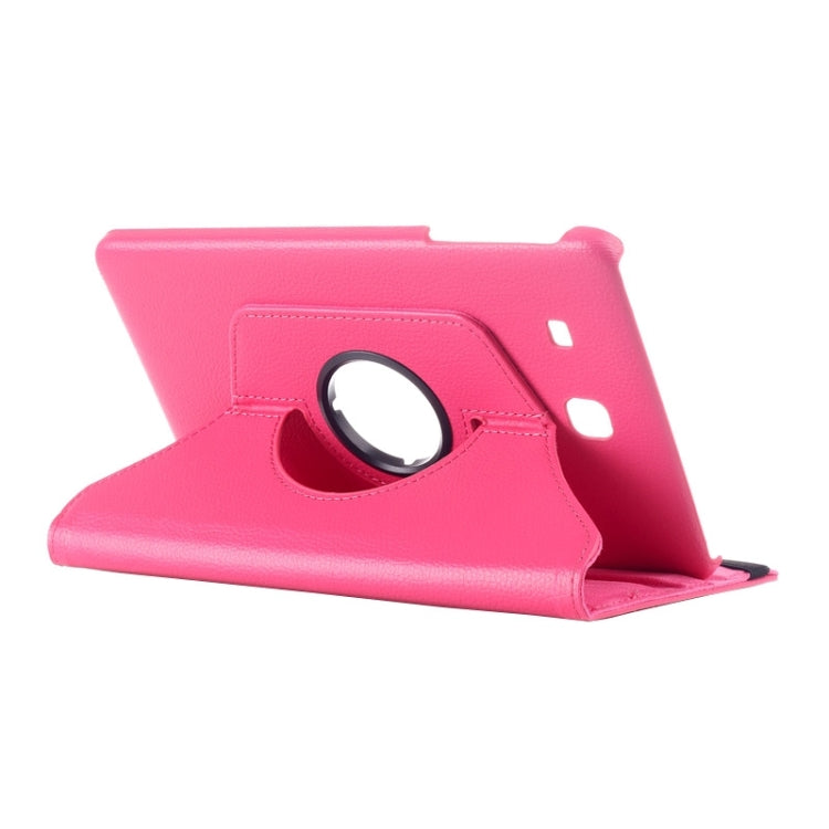 Litchi Texture 360 Degree Rotation Leather Case with Multi-functional Holder for Galaxy Tab E 9.6