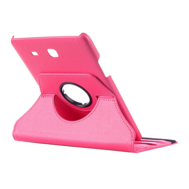 Litchi Texture 360 Degree Rotation Leather Case with Multi-functional Holder for Galaxy Tab E 9.6