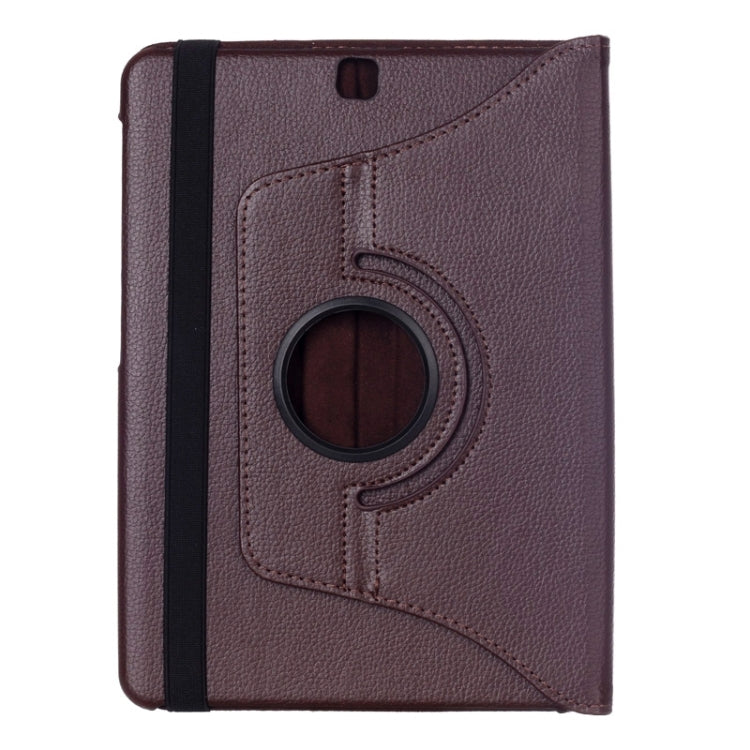 Étui en cuir à texture litchi, rotatif à 360 degrés, avec support multifonctionnel pour Galaxy Tab S2 9.7