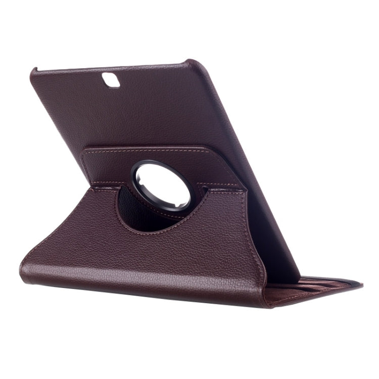 Étui en cuir à texture litchi, rotatif à 360 degrés, avec support multifonctionnel pour Galaxy Tab S2 9.7