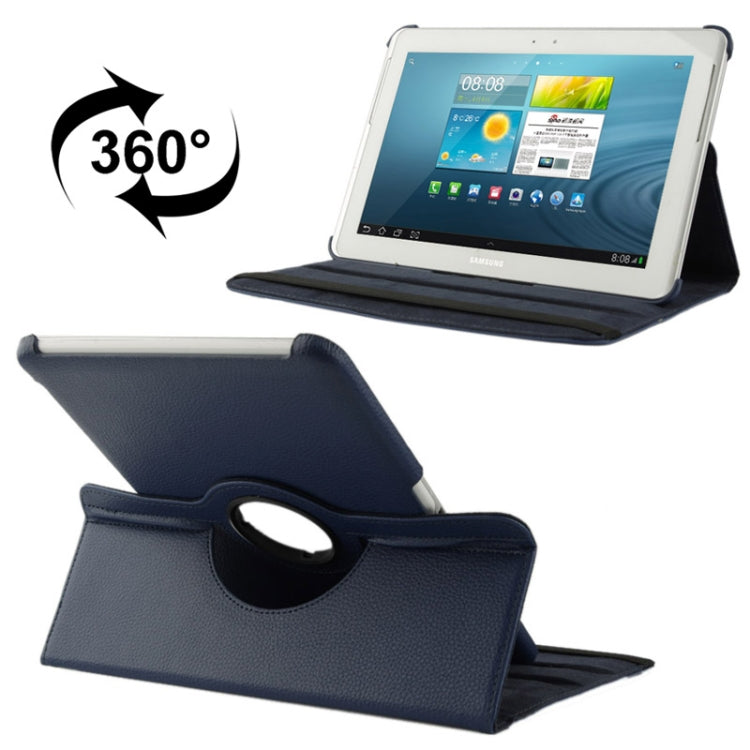 Étui rotatif à 360 degrés en cuir texturé Litchi avec support pour Galaxy Tab 2 (10.1) / P5100