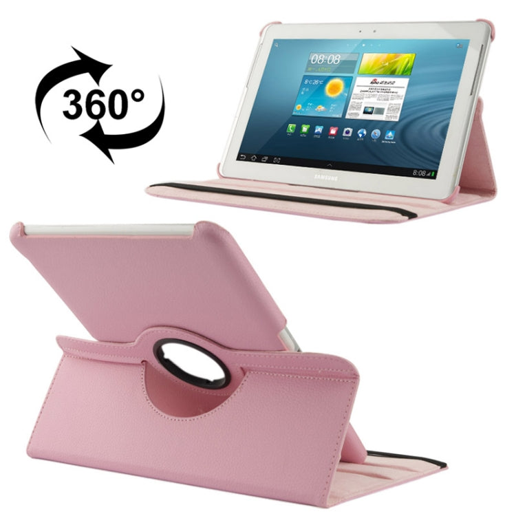 Étui rotatif à 360 degrés en cuir texturé Litchi avec support pour Galaxy Tab 2 (10.1) / P5100