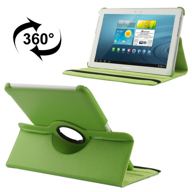 Étui rotatif à 360 degrés en cuir texturé Litchi avec support pour Galaxy Tab 2 (10.1) / P5100