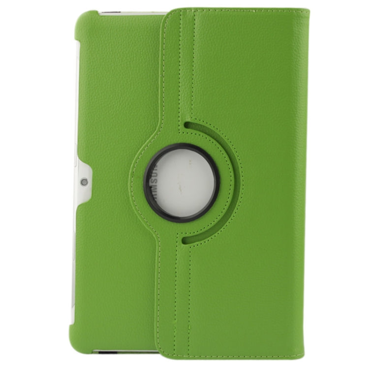 360 Degree Rotatable Litchi Texture Leather Case with Holder for Galaxy Tab 2 (10.1) / P5100