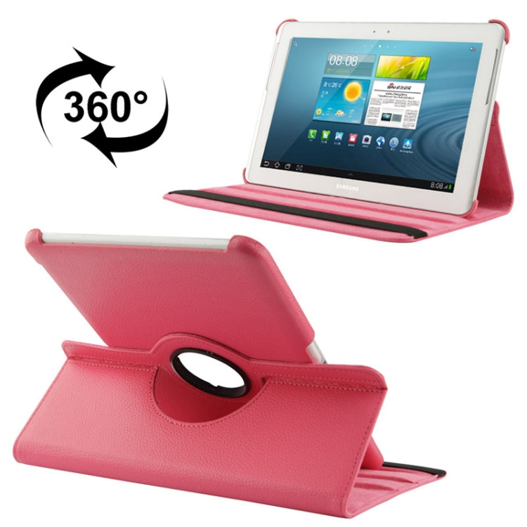 Étui rotatif à 360 degrés en cuir texturé Litchi avec support pour Galaxy Tab 2 (10.1) / P5100