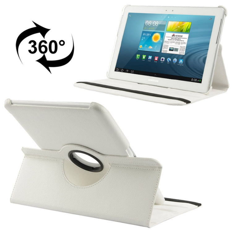 Étui rotatif à 360 degrés en cuir texturé Litchi avec support pour Galaxy Tab 2 (10.1) / P5100
