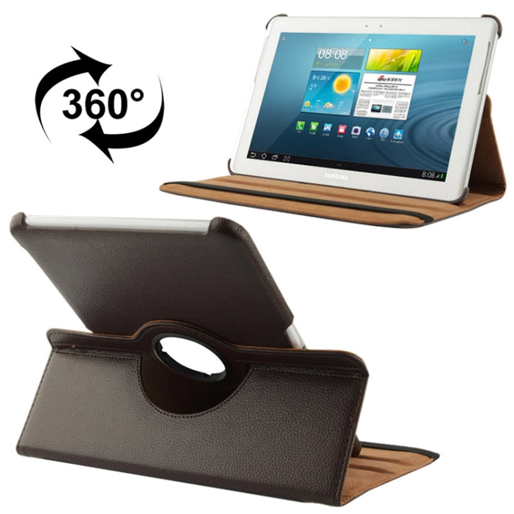 Étui rotatif à 360 degrés en cuir texturé Litchi avec support pour Galaxy Tab 2 (10.1) / P5100