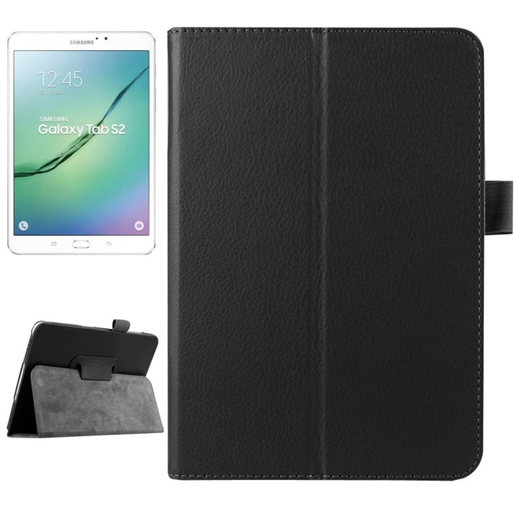 Litchi Texture Horizontal Flip Solid Color Smart Leather Case with Two-folding Holder & Sleep / Wake-up Function for Galaxy Tab S2 8.0 / T715