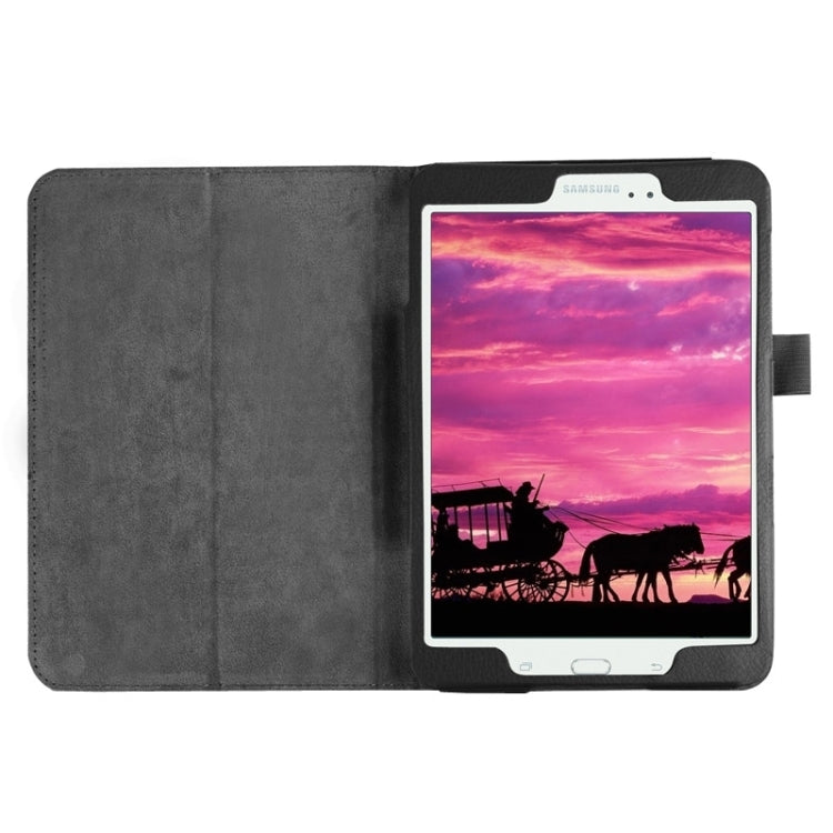 Litchi Texture Horizontal Flip Solid Color Smart Leather Case with Two-folding Holder & Sleep / Wake-up Function for Galaxy Tab S2 8.0 / T715