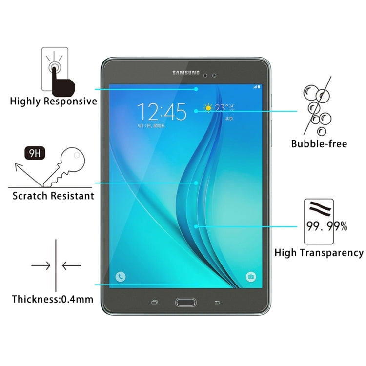 75 PCS for Galaxy Tab A 8.0 / T350 / T355 0.4mm 9H+ Surface Hardness 2.5D Explosion-proof Tempered Glass Film, For Galaxy Tab A 8.0