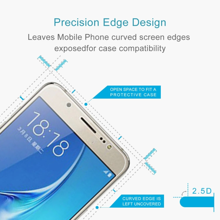 50 PCS HAWEEL 0.26mm 9H+ Surface Hardness 2.5D Explosion-proof Tempered Glass Film for Galaxy J7 / J700, For Galaxy J7 / J700