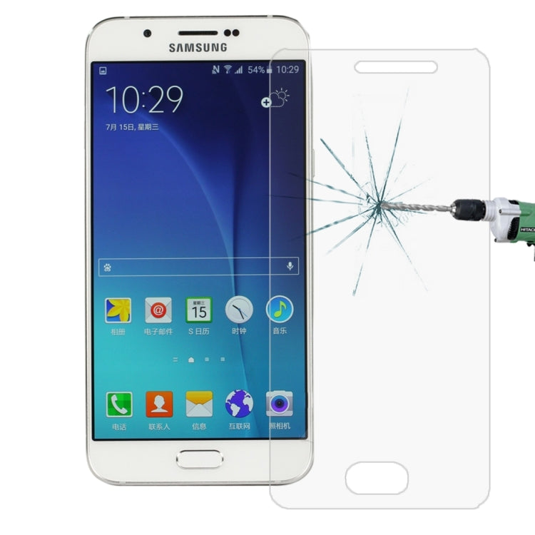 10 PCS for Galaxy A8 0.26mm 9H Surface Hardness 2.5D Explosion-proof Tempered Glass Screen Film, 10pcs