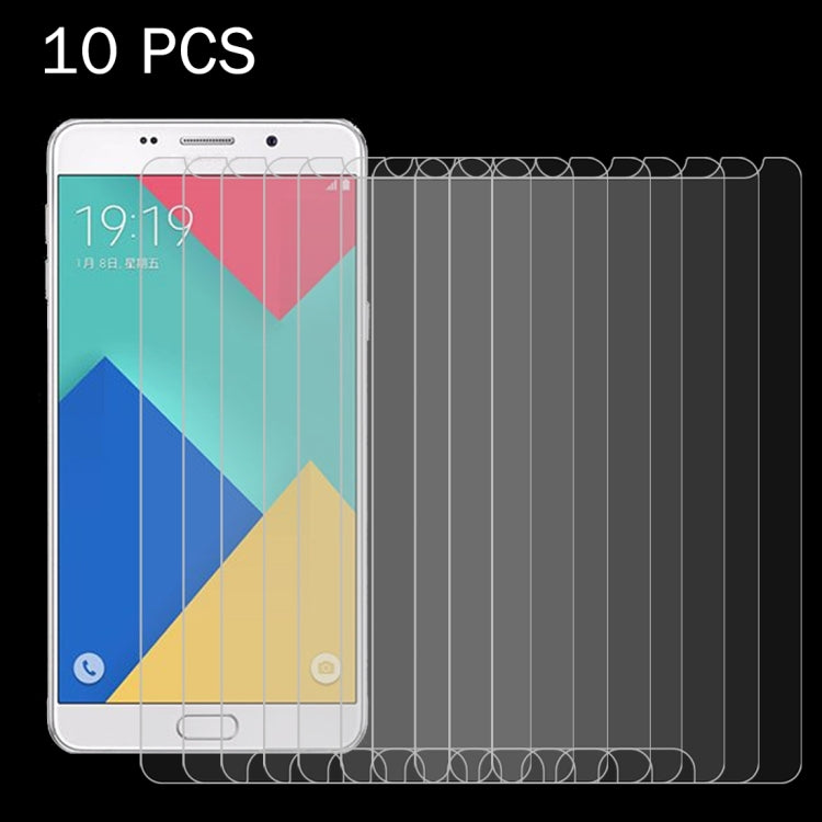 Lot de 10 films de protection d'écran en verre trempé antidéflagrant 2,5D pour Galaxy A9/A900, dureté de surface 9H, 0,26 mm