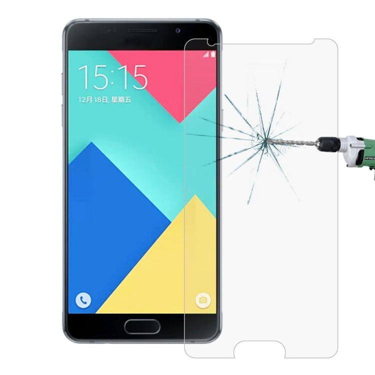 Lot de 100 films de protection d'écran en verre trempé antidéflagrant 2,5D pour Galaxy A7 (2016) / A710, dureté de surface 9H, 0,26 mm