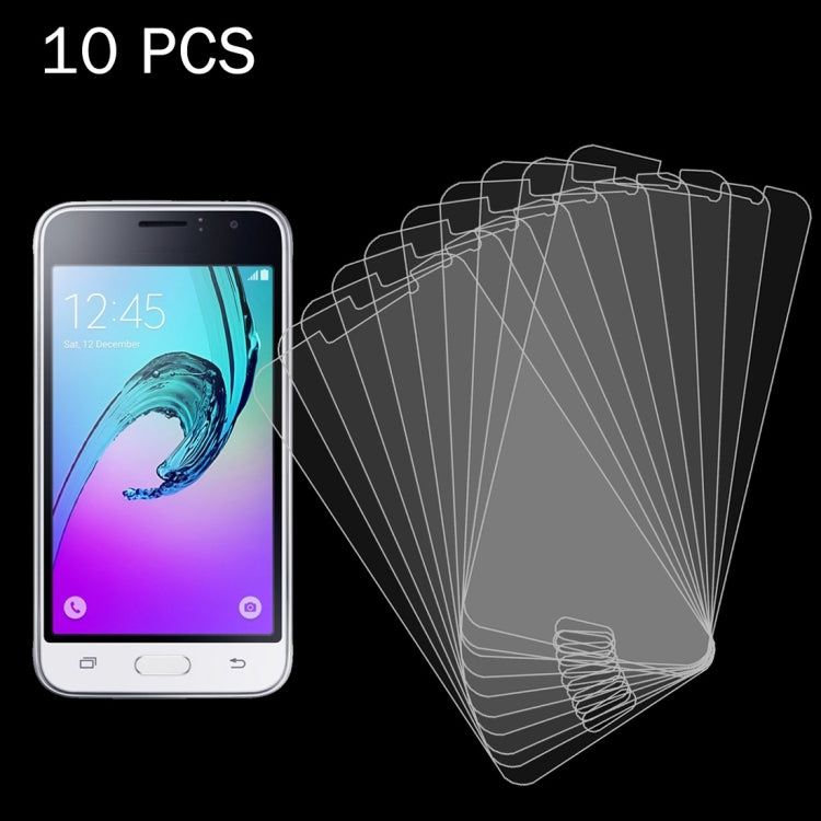 Lot de 10 films de protection d'écran en verre trempé antidéflagrant 2,5D pour Galaxy J1 (2016) / J120, dureté de surface 9H, 0,26 mm