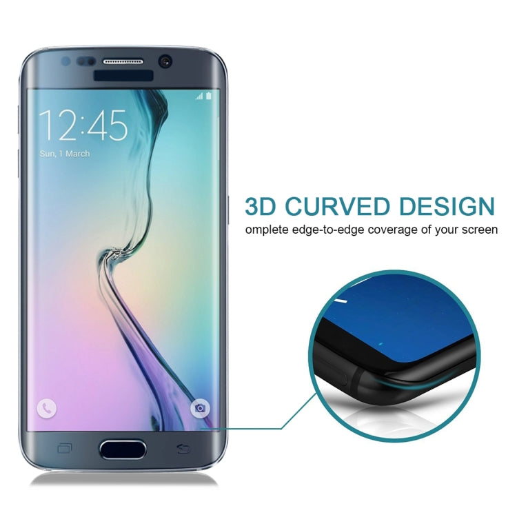 LOPURS 0.2mm 9H Surface Hardness 3D Curved Surface Full Screen Cover Explosion-proof Tempered Glass Film for Galaxy S6 edge
