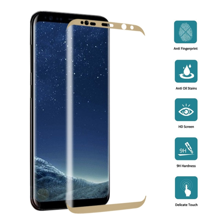 For Galaxy S8 / G950 0.3mm 9H Surface Hardness 3D Curved Silk-screen Full Screen Tempered Glass Screen Protector